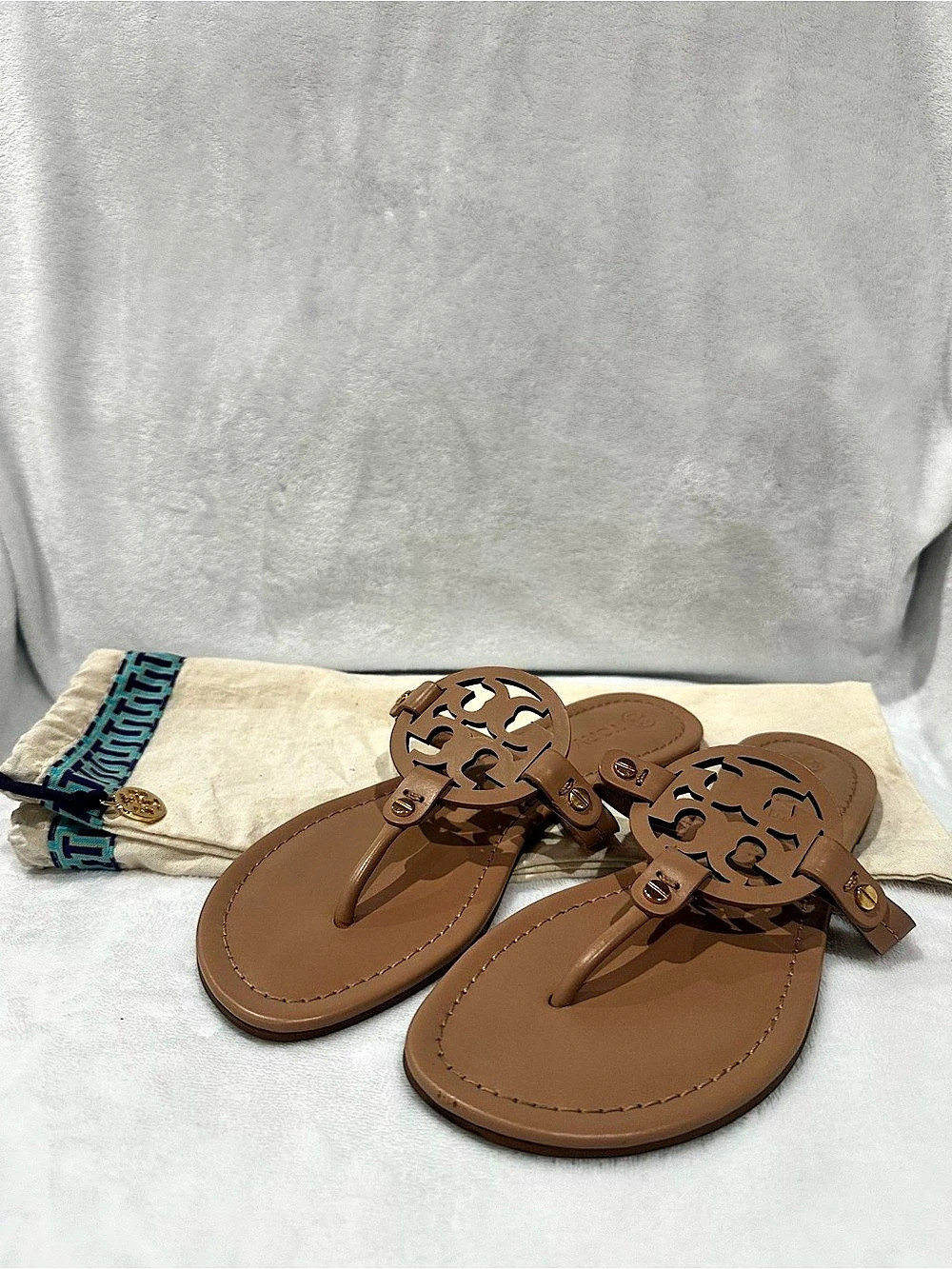 Tory Burch Miller Leather Thong Sandal Light Nude
